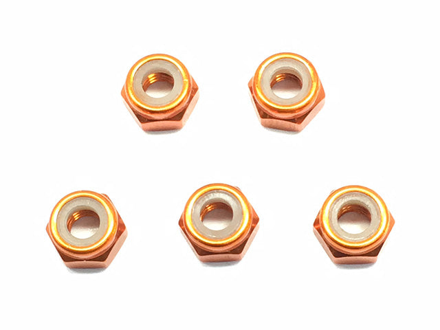 SGX-04OR 4pcs Aluminum nylon nut 4mm orange
