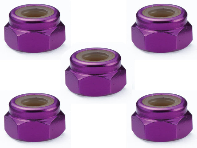 SGX-04P Aluminum Nylon Nut M4 (Purple) 4pcs