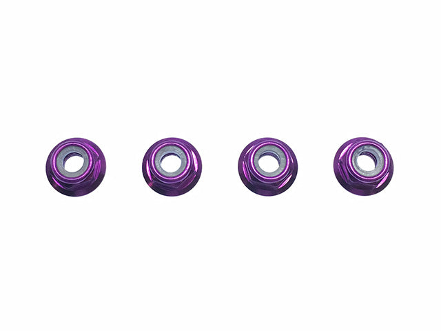 SGX-04UFP 4pcs M4 Aluminum Flange Lock nut thin type(Purple)