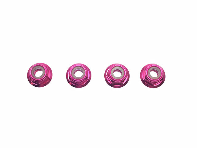 SGX-04UFPK 4pcs M4 Aluminum Flange Lock nut thin type(Pink)