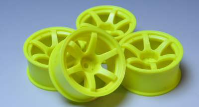 Yellow gramLights 57D Wheels 4mm offset