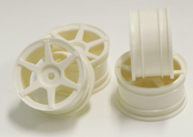 SPA-133 Mini 6 Spoke Wheels White 4pcs