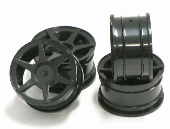 SPA-134 Mini 6 Spoke Wheels Black 4pcs