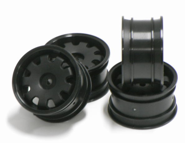 SPA-140 Mini 9 spoke Wheels Black 4pcs