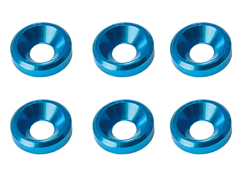 SGX-15TB Aluminum M3 plate washer (TAMIYA Blue) 6pcs.