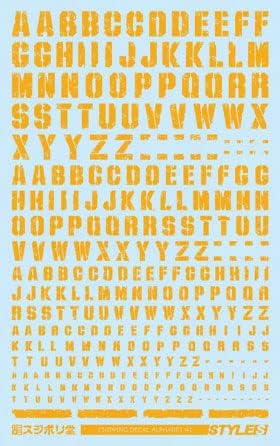 ST01-ALP-OR Chipping Decal Alphabet Orange Yellow