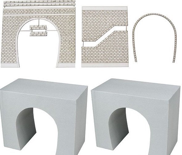HA-17 1/80(HO) Tunnel Portal Paper Kit, Tunnel Liner Set for Sin