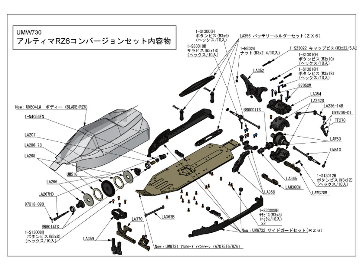 UMW730 ULTIMA RZ6 Conversion Set