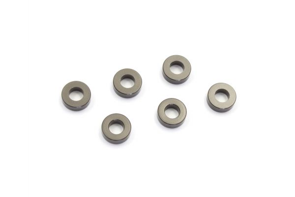 W0142GM Aluminum Collar (3x6x2mm/Gunmetal/6pcs)
