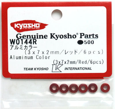 W0144R Aluminum Color (3x7x2mm/Red/6pcs)
