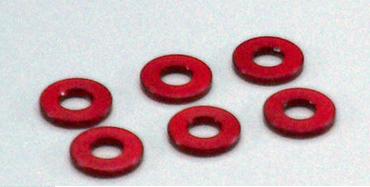 W0145R Aluminum 1mm Red Spacer/Shim 6pcs