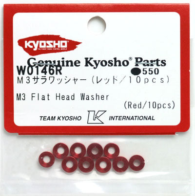 W0146R M3 Flat Head Washer (Red/10pcs)