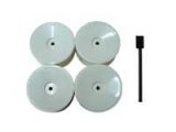 WHE-0013W Precision Low Rib Racing Wheel for Zeno, RP White 4pc