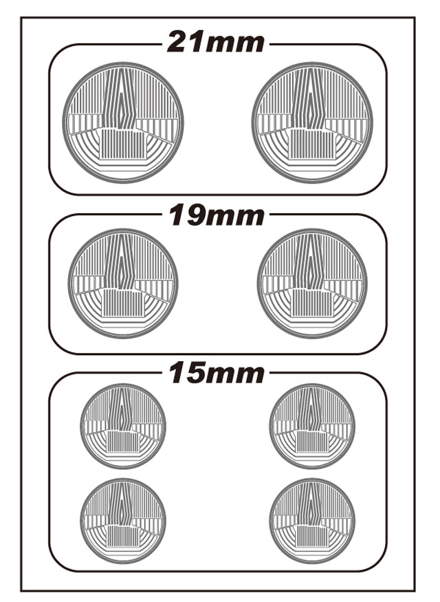 0010-01 Real 3D Headlight Cicle Decal Type-A (21/19/15mm)