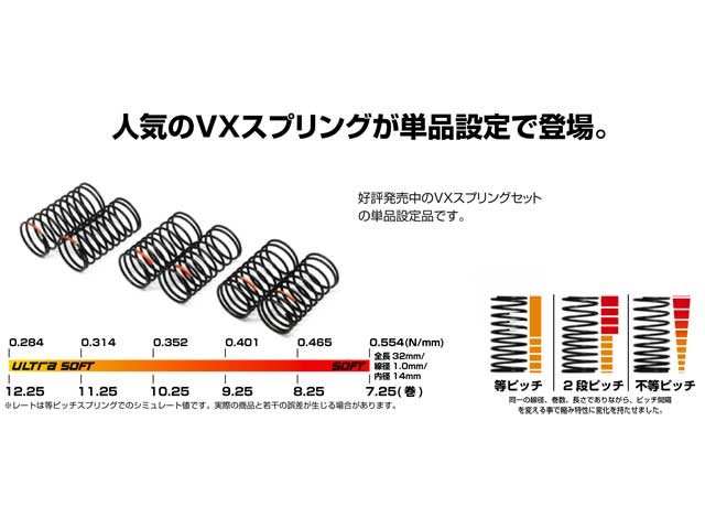 0038-07 VX Spring 14x32x1.0mm 12.25 equal pitch
