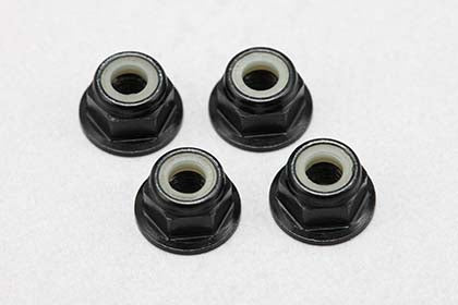 ZC-N4AFBKA M4 Aluminum nylon flange lock nut (Black 4pcs)