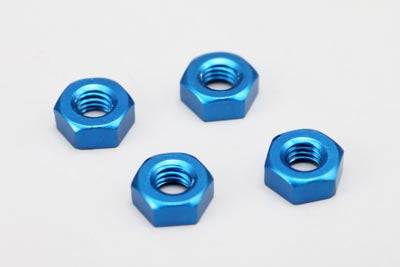 ZC-N3APBB 3mm Aluminum Nut Blue 4pcs