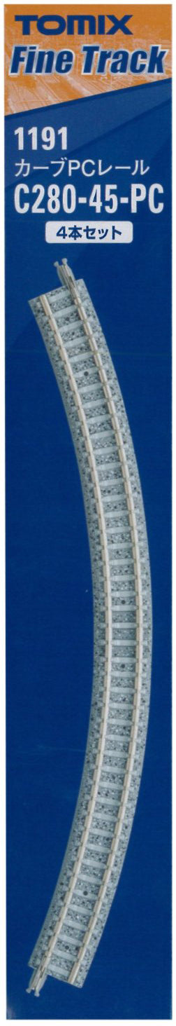 Tomix 1191 Fine Track Curved PC Track C280-45-PC (F) (Set of 4)