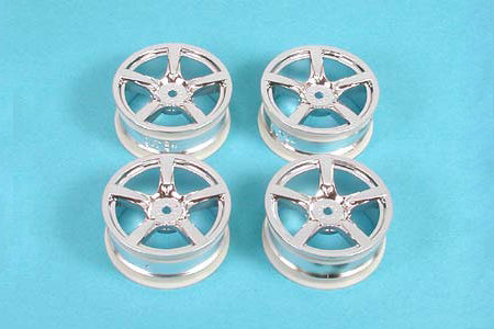 Tamiya RC 5 Spoke Metal Plated Wheel - 4pcs (24mm Offset 0)