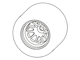 Rear Sponge Tire Glued On Rim (Soft - 30 Shore)