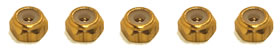 SGE-12UG Thin Aluminum Nylon Nut 2mm Gold