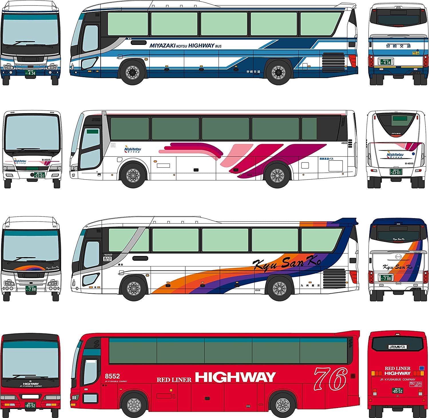 The Bus Collection Phoenix-go 30th Anniversary (4 Cars Set)