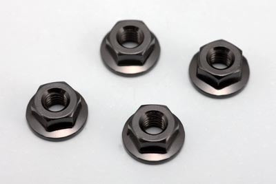 ZC-N4FBKA Aluminum Flanged Nut &#65288;Black&#12539;4pcs)