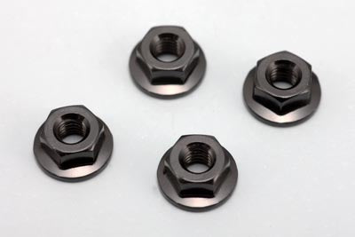 ZC-N4FBKA Aluminum Flanged Nut (Black・4pcs)