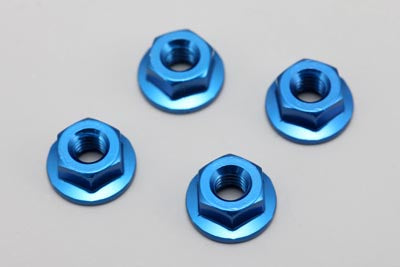 ZC-N4FBLA Aluminum Flanged Nut (Blue / 4pcs)