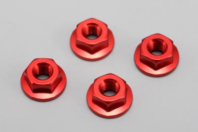 ZC-N4FRA Aluminum Flanged Nut &#65288;Red&#12539;4pcs)