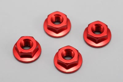 ZC-N4FRA Aluminum Flanged Nut (Red・4pcs)