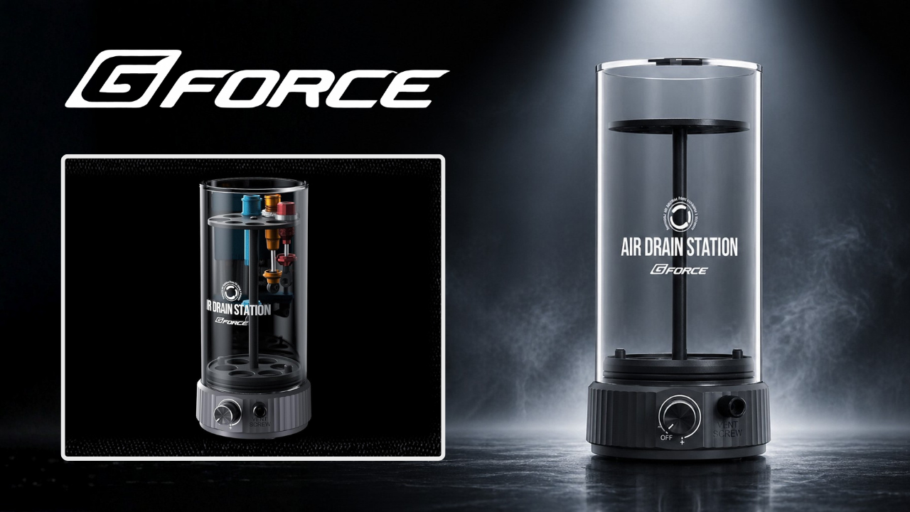 New from G-Force: Vacuum Station Removes Shock Oil Bubbles with Adjustable Speed Control