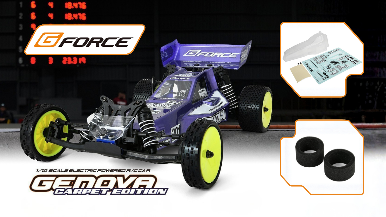 New Pre Order from G-Force: Genova Carpet Edition Kit with Body Set and Inner Tires Accessories