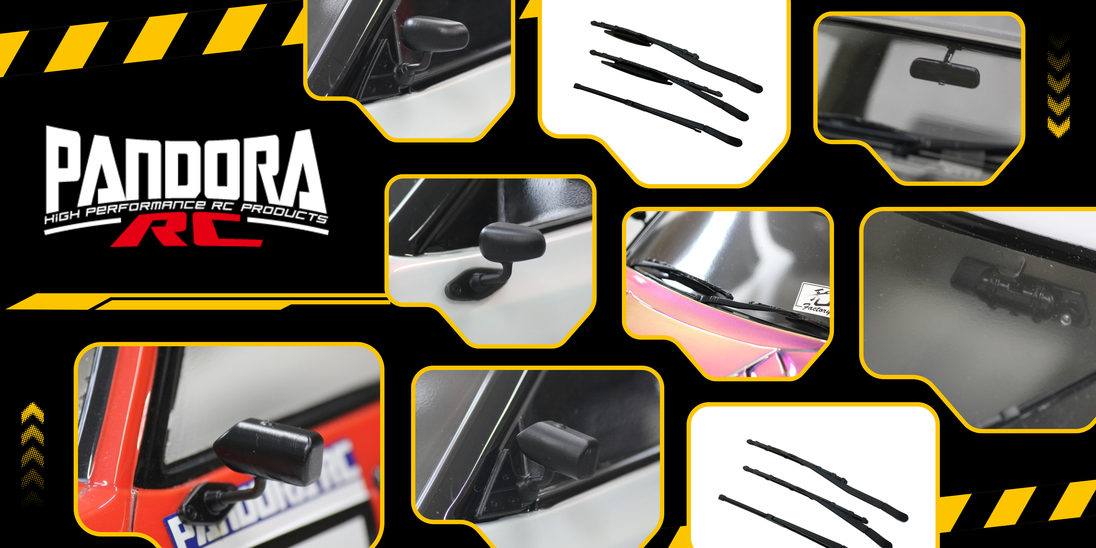 New Pre Order from Pandora RC: Detailed Mirror and Wiper Lineup for Realistic RC Body Styling