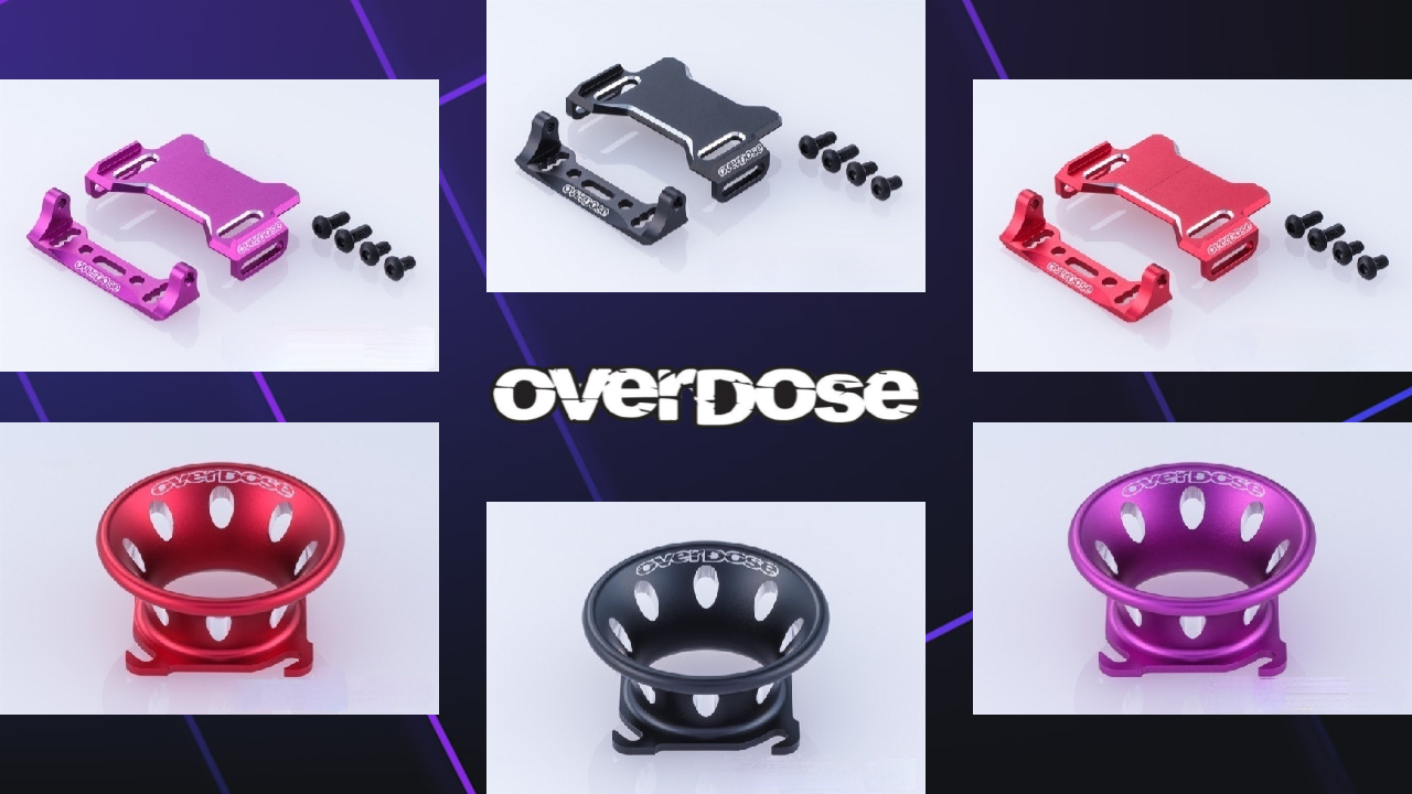 New Pre Order from OVERDOSE: Colorful ESC Mounts and Funnels Designed for Style and Function