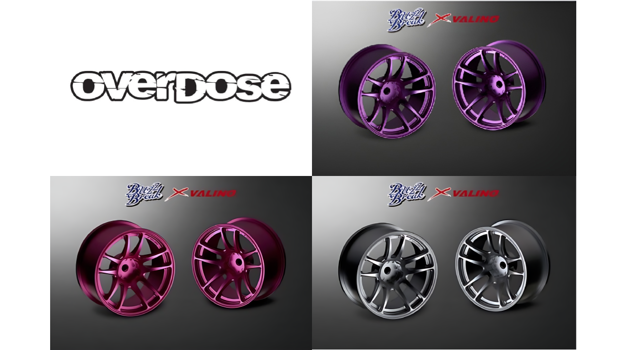 New from OVERDOSE: Stylish VALINO N820S Aluminum Wheels in Pink, Silver & Purple (26mm/OFF+7)