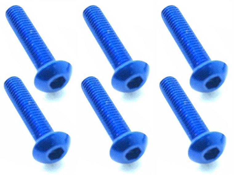 Square NAX-314BY 3x14 Hex Button Screw (Dark Blue/6 Pieces)