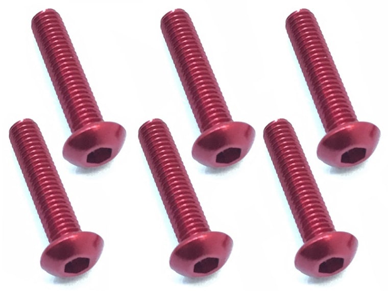 Square NAX-314R 3x14 Hex Button Screws (Red/6 Pieces)