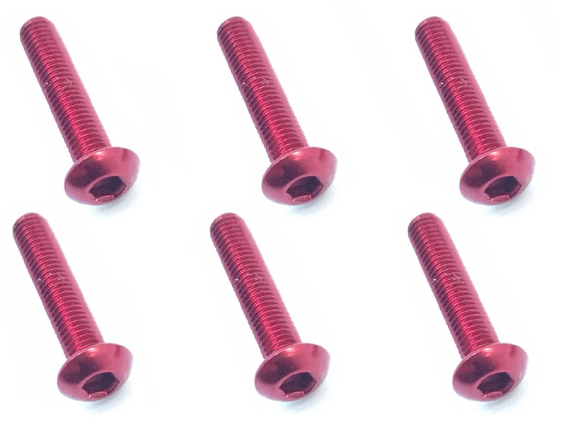 Square NAX-316R 3x16 Hex Button Screw (Red/6 Pieces)
