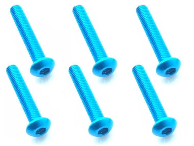 Square NAX-318TB 3x18 Hex Button Screw (Light Blue/6 Pieces)