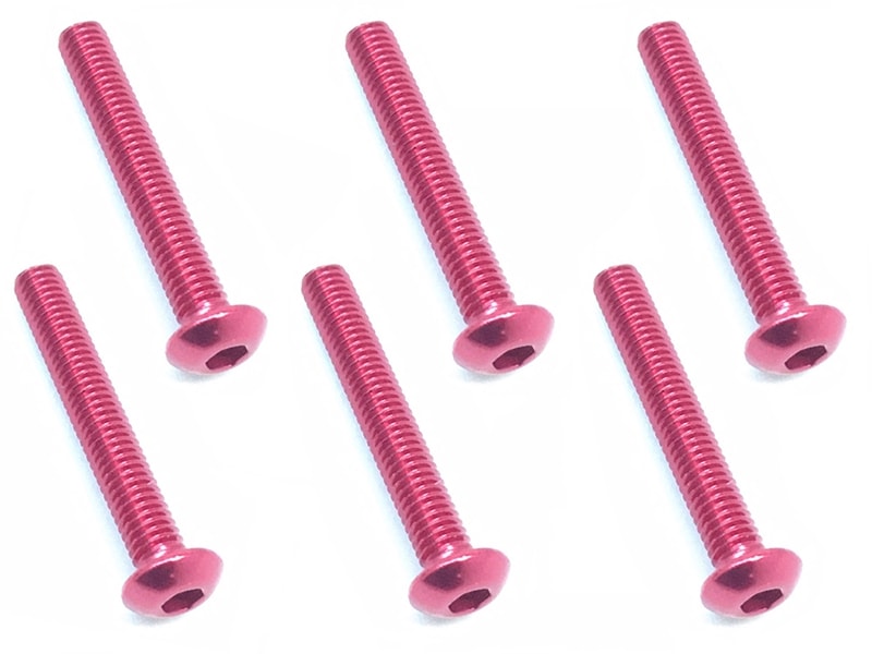 Square NAX-320R 3x20 Hex Button Screws (Red/6 Pieces)