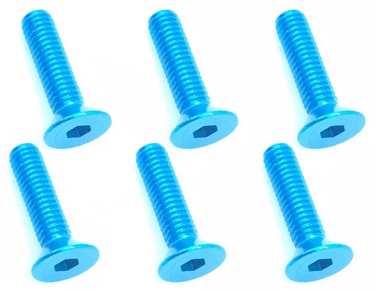 Square SAX-312TB 3x12 Hex Countersunk Screws (Light Blue/6 pieces)