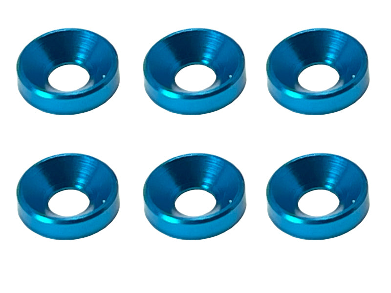 Square SGX-16TB Aluminum M4 plate washer outer diameter 10mm light blue 6pcs - BanzaiHobby