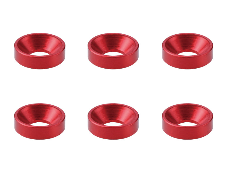 Square SGX-8R 3pcs Aluminum M7 plate washer red - BanzaiHobby