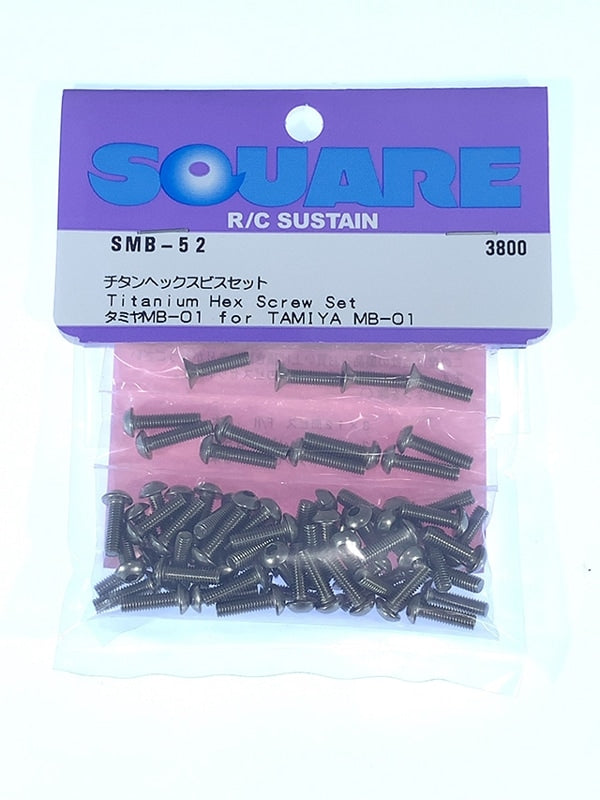 Square SMB-52 Titanium Hex Screw Set (for Tamiya MB-01) - BanzaiHobby