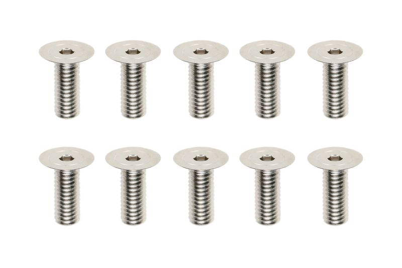 Yokomo ZC-F38SH-10 M3x8mm FH Socket Screw, High-precision machined steel screw (120°/10 pieces)