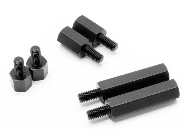 Wrap-Up Next 0036-68 Hex Aluminum Extension Spacer 15mm (Black/Male/Female Thread)