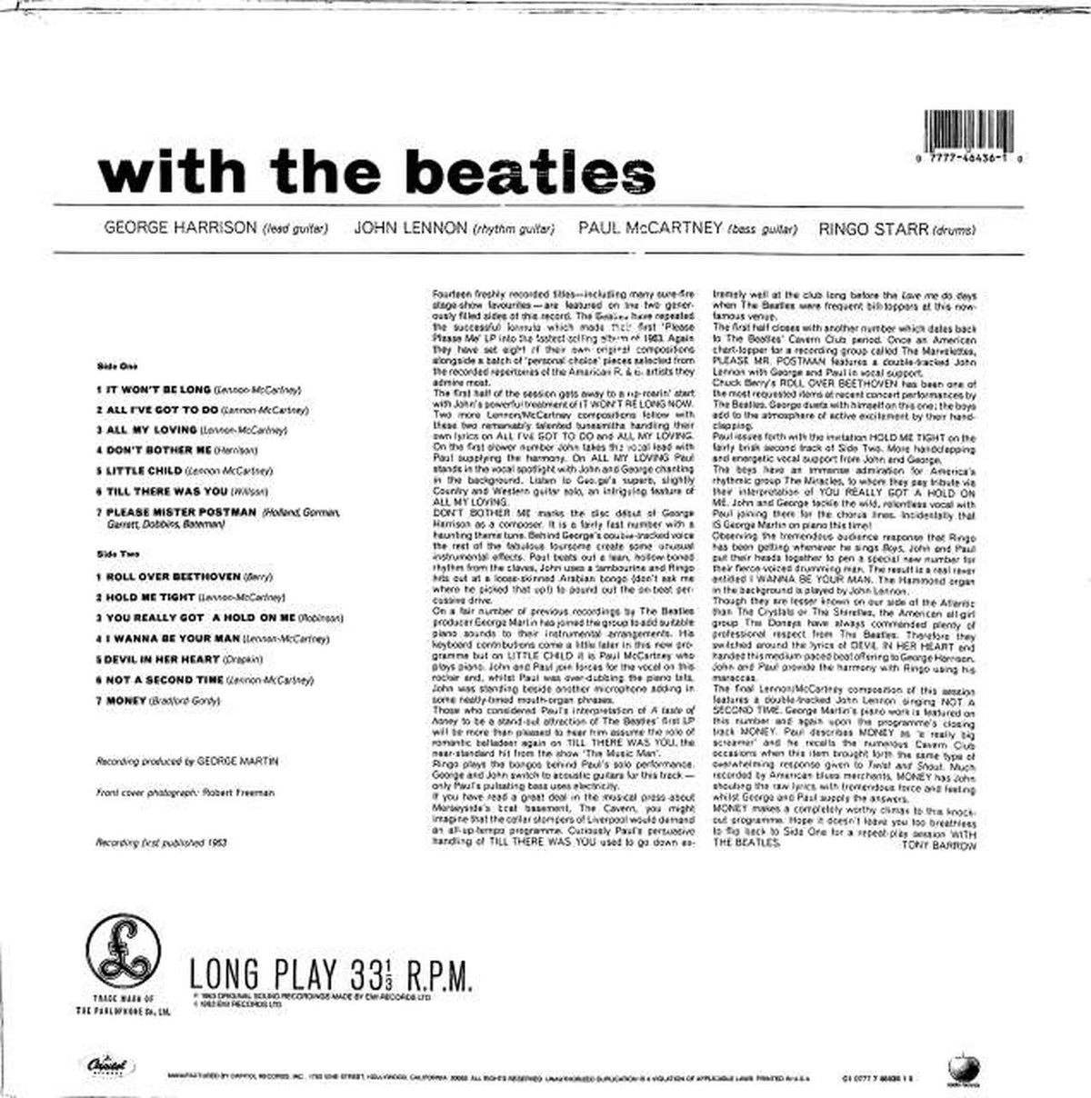 CAPITOL The Beatles "WITH THE BEATLES" C1-46436