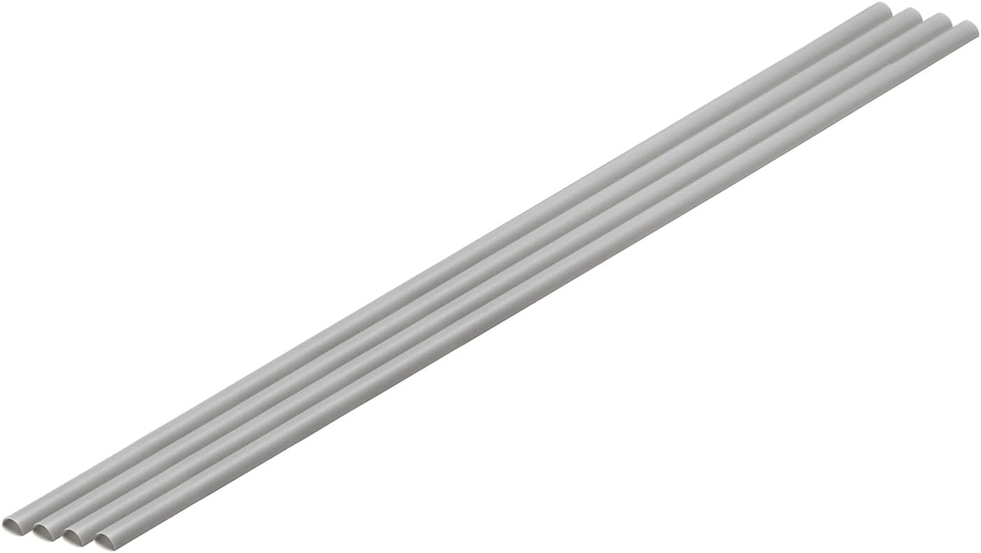 Wave OM-454 Plastic Material, Gray, Half Pipe, 0.1 x 0.2 inches (3 x 6 mm), 4 Pieces - BanzaiHobby