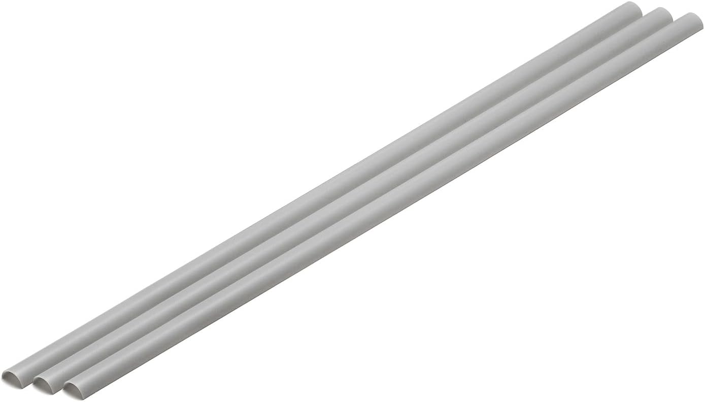Wave OM-456 Plastic Material, Gray, Half Pipe, 0.2 x 0.3 inches (4 x 8 mm), 3 Pieces - BanzaiHobby